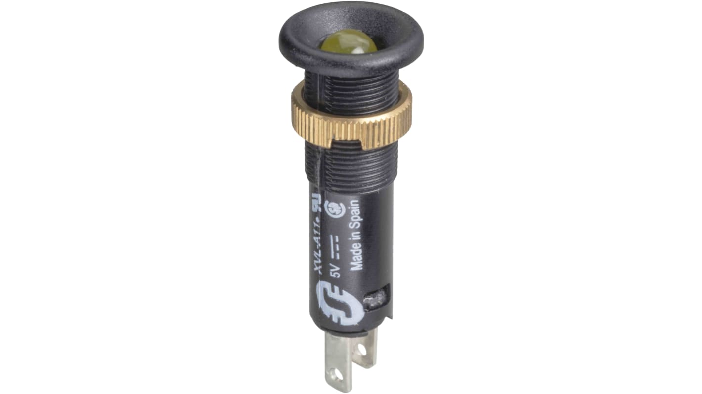 Schneider Electric XVL Series Yellow Panel Mount Indicator, 12V, 8mm Mounting Hole Size, IP40
