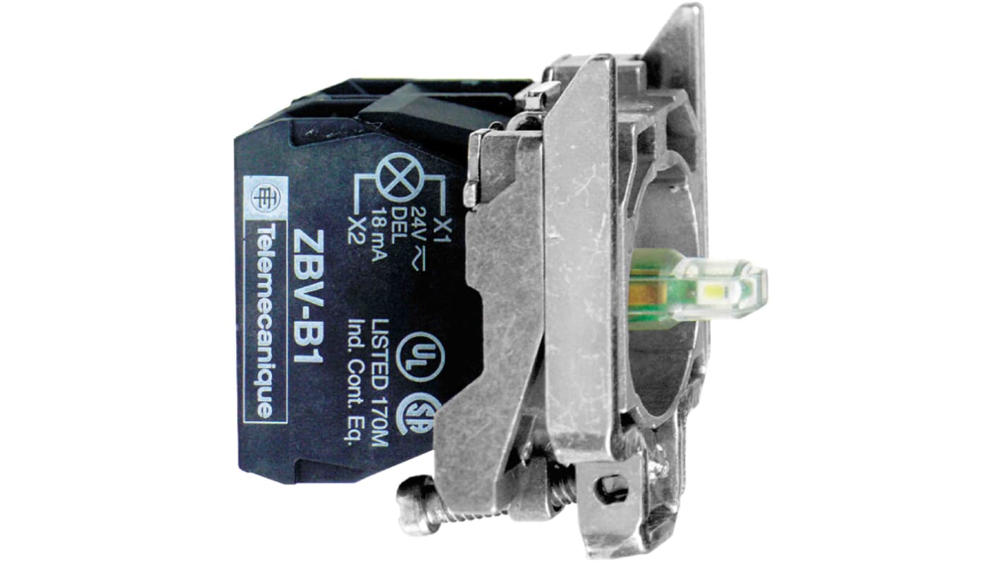 Schneider Electric ZB4 Lichtblock Anzeigenblock Universal-LED Weiß beleuchtet 1 Wechsler 120V Schraubanschluss