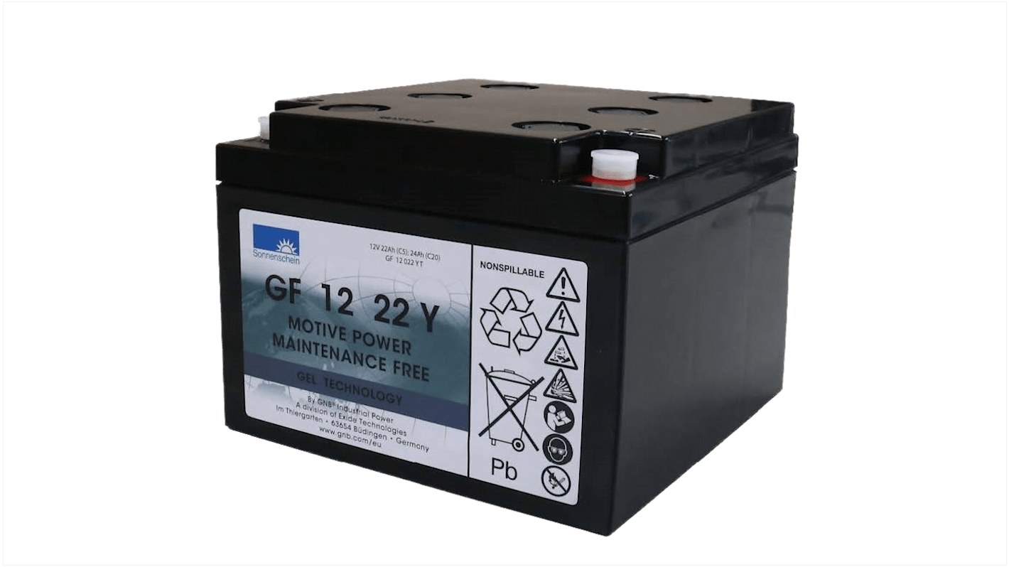 Sonnenschein 12V Bolt Sealed Lead Acid Battery, 22Ah