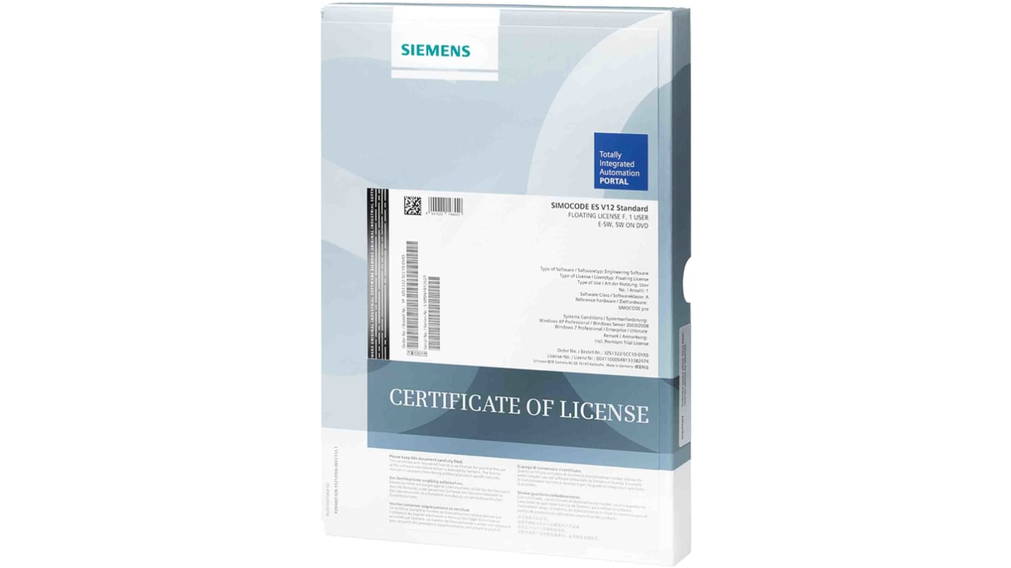 Software di programmazione PLC Siemens, serie Sirius SIMOCODE ES