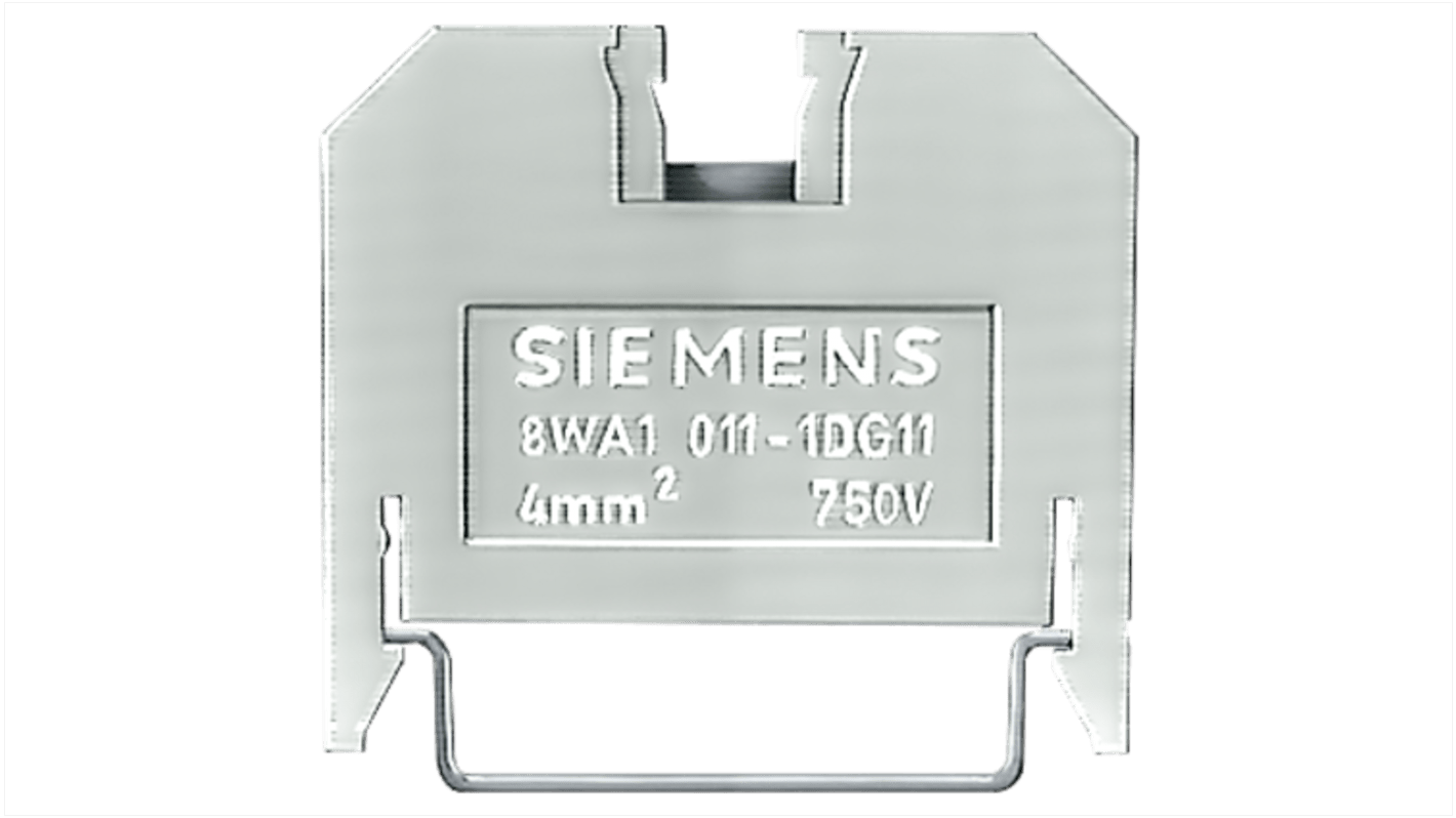 Siemens 8WA Series Orange DIN Rail Terminal Block, 4mm², Screw Termination