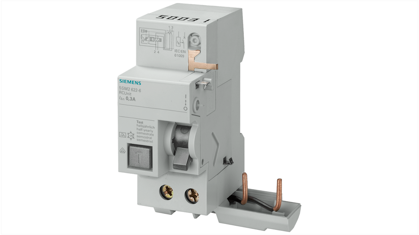Interruptor automático 2P, 63A, Curva Tipo AC EC000003, SENTRON, Montaje en Carril DIN