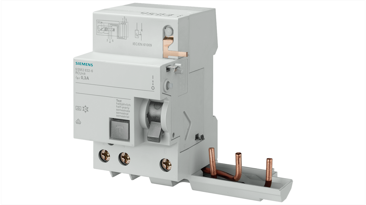 Interruptor automático y diferencial 2P, 40A, Sensibilidad 300mA, Curva Tipo A, SENTRON