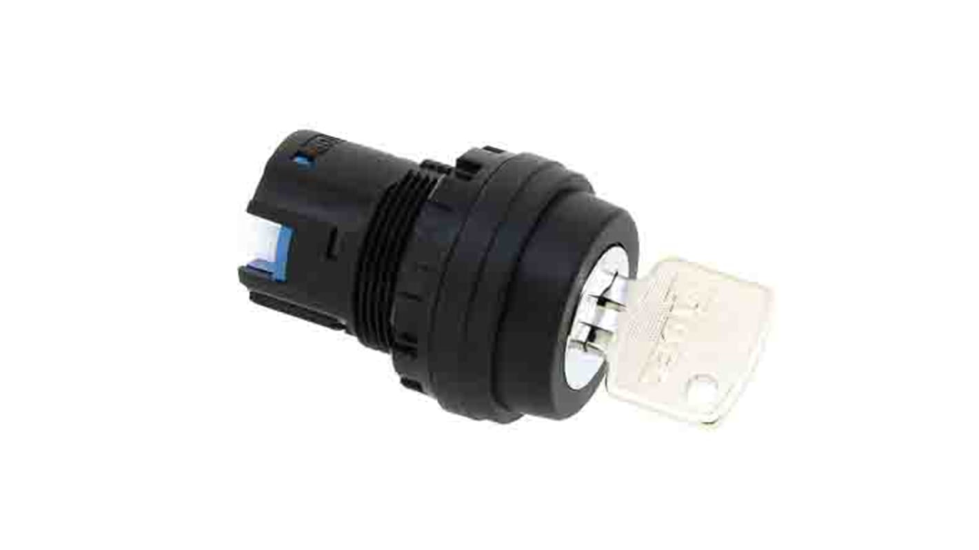 Idec HW 3-position Key Switch Head, Spring Return, 22mm Cutout