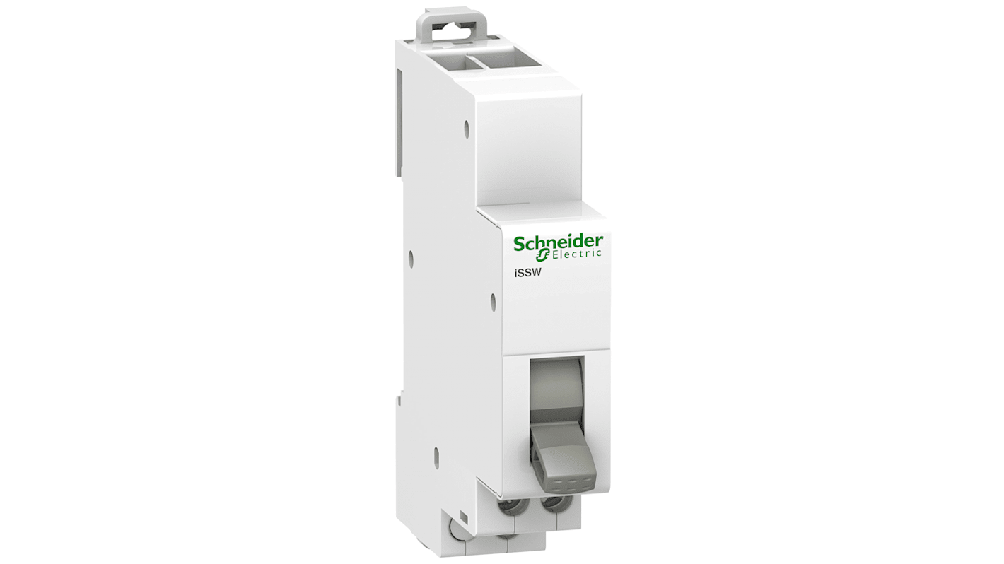 Sezionatore con interruttore Schneider Electric A9E18072 1NC/1NA, corrente max 20A, 2, guida DIN Acti 9 ISSW