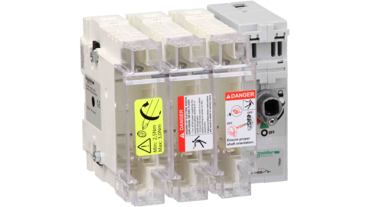 Schneider Electric Fuse Switch Disconnector, 3 Pole, 63A Max Current, 63A Fuse Current