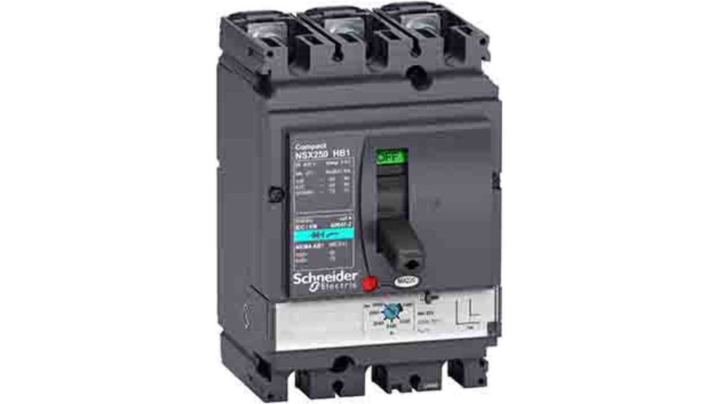 Disjoncteur Schneider Electric Compact 3 pôles, 220A, pouvoir de coupure 75 kA, montage fixe