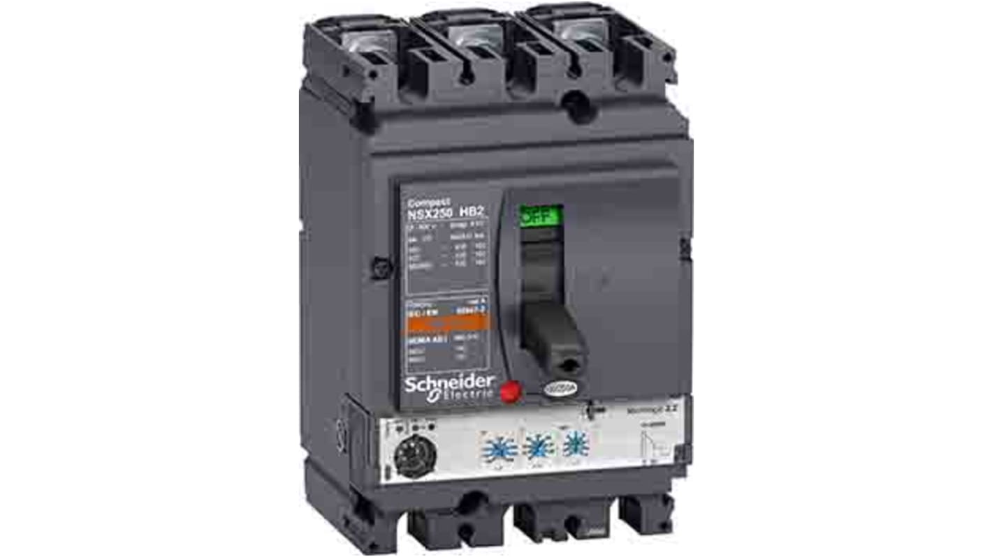 Schneider Electric, Compact MCCB 3P 250A, Breaking Capacity 100 kA, Fixed Mount