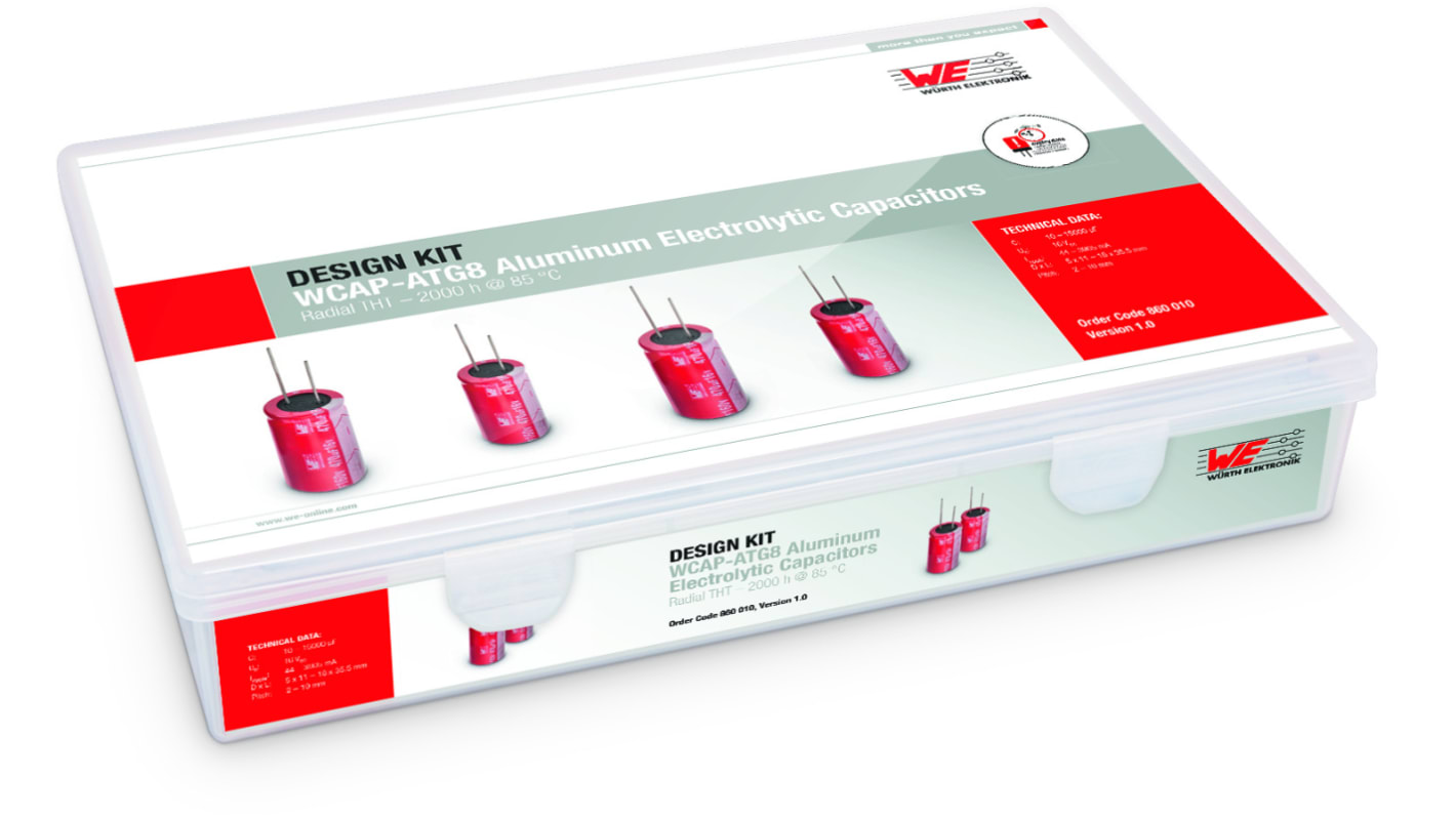 Wurth Elektronik, Through Hole Aluminium Capacitor Kit 31 pieces