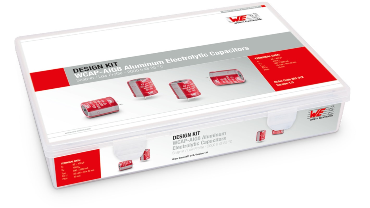 Wurth Elektronik, Snap-In Aluminium Capacitor Kit 15 pieces