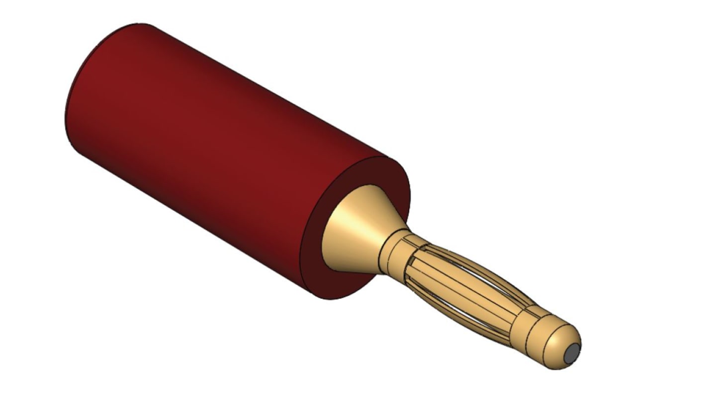 RS PRO Yellow Male Banana Connectors, Solder Termination, 8A, 50V, Nickel Plating
