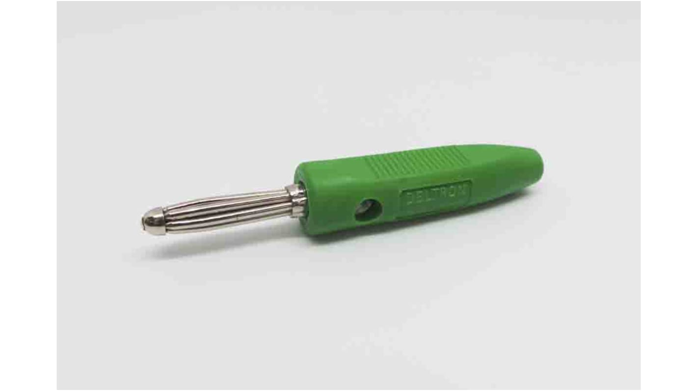RS PRO Green Male Banana Connectors, Screw Termination, 16A, 50V, Copper Plating