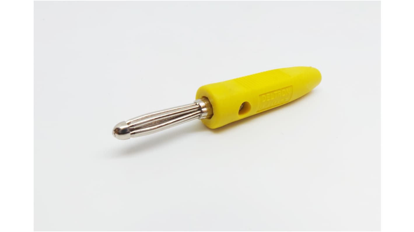 RS PRO Yellow Male Banana Connectors, Screw Termination, 16A, 50V, Copper Plating