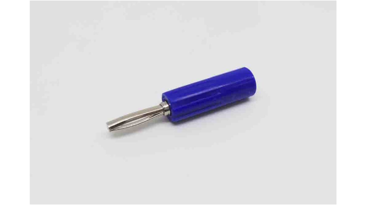 RS PRO Blue Male Banana Connectors, Screw Termination, 10A, 50V, Nickel Plating