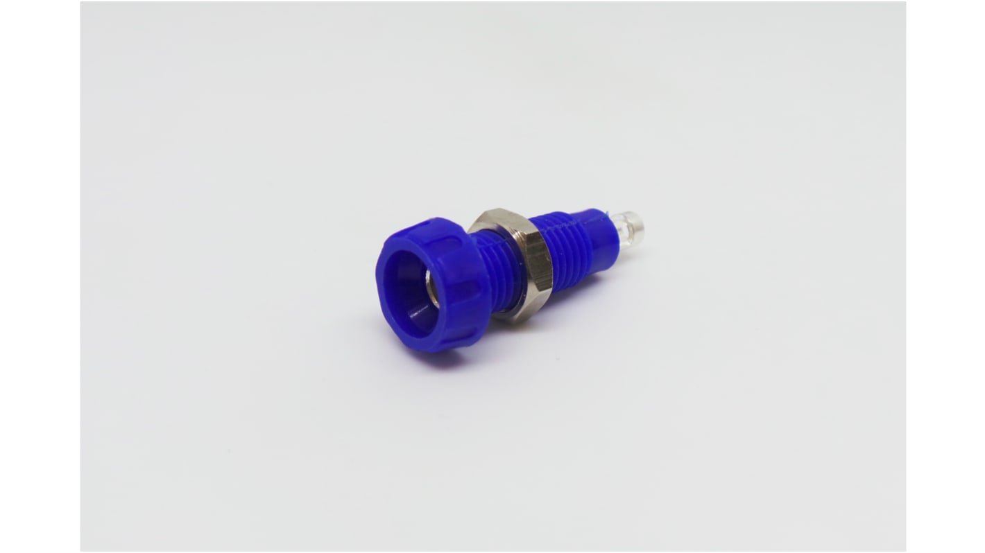 RS PRO Blue Female Banana Socket, 4 mm Connector, Solder Termination, 10A, 50V, Silver Plating
