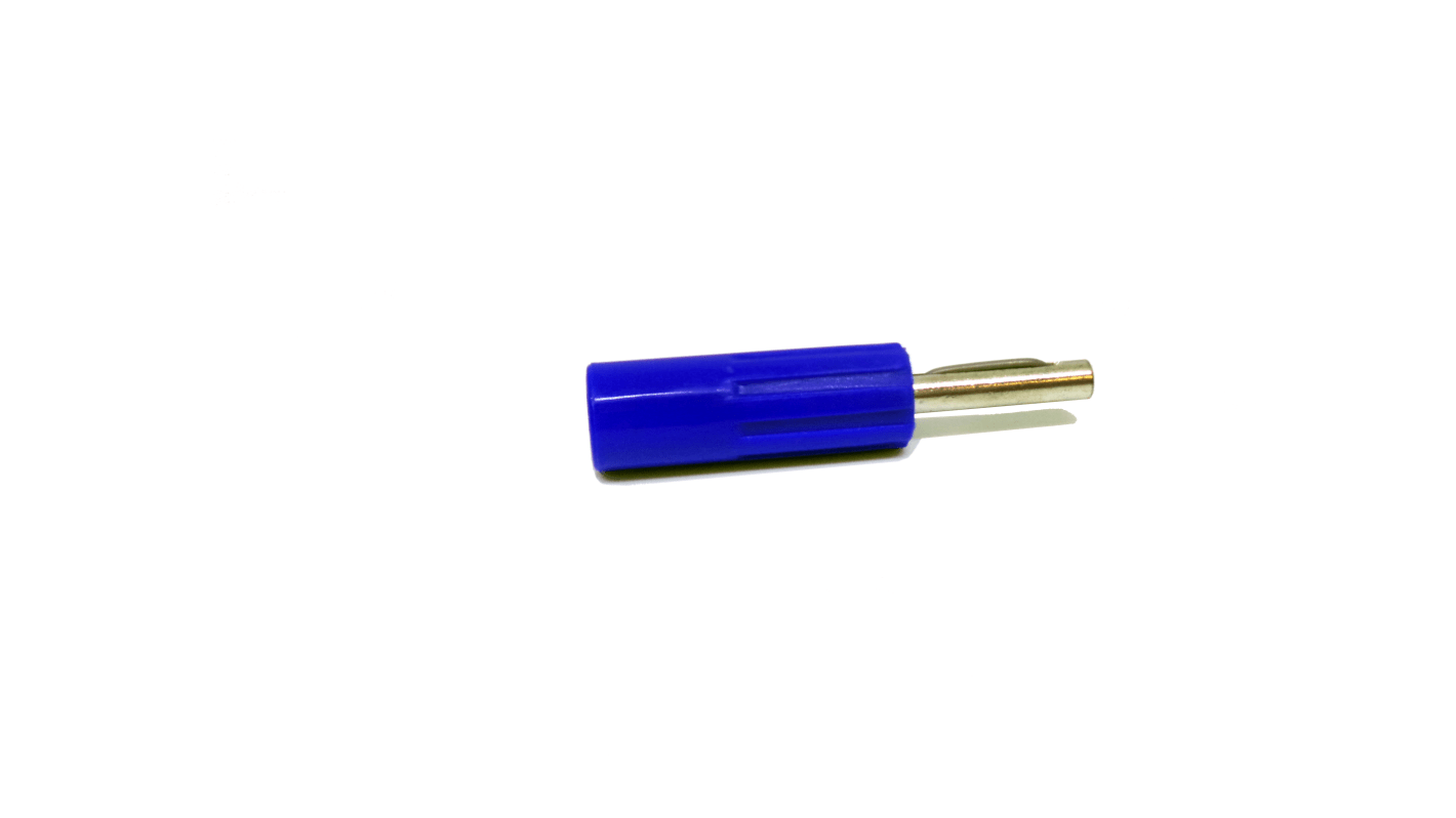 RS PRO Blue Male Banana Connectors, 4 mm Connector, Solder Termination, 16A, 50V, Silver Plating