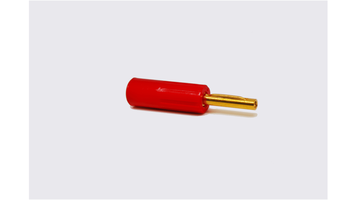 RS PRO Red Male Banana Connectors, 4 mm Connector, Solder Termination, 16A, 50V, Gold Plating