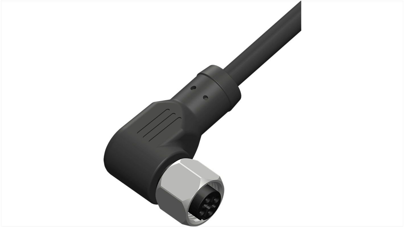 RS PRO Right Angle Female 4 way M12 to Unterminated Sensor Actuator Cable, 5m