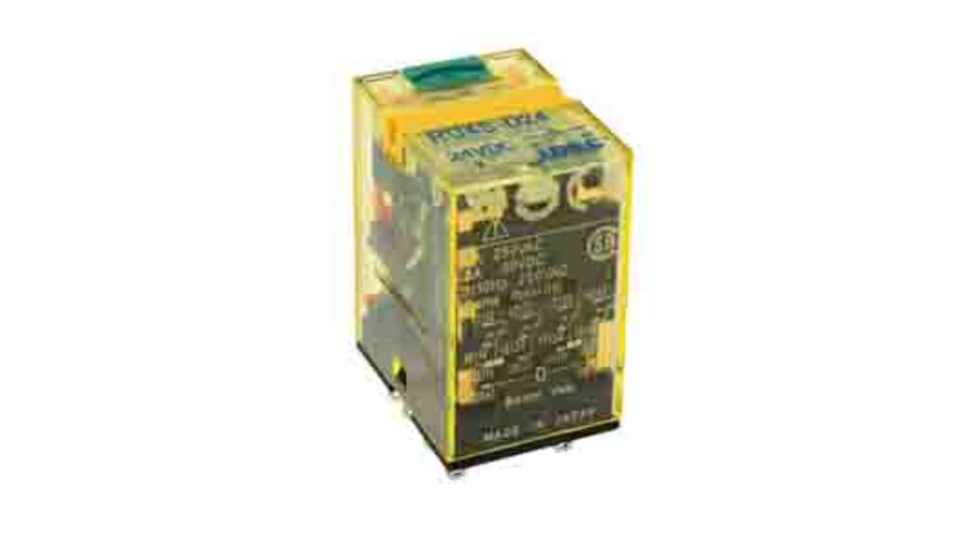 Idec Plug In Power Relay, 24V dc Coil, 10A Switching Current, DPDT