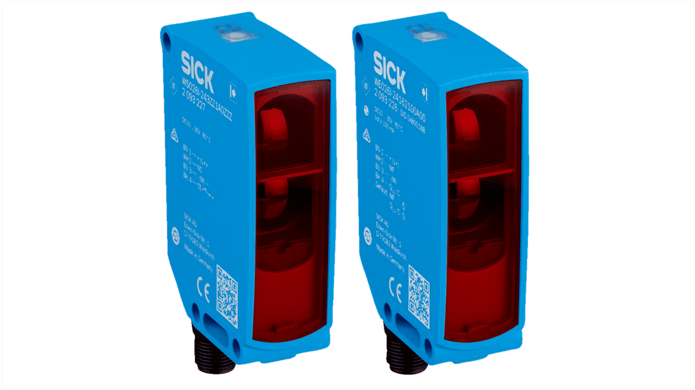 Rs-Online Sensore fotoelettrico Rettangolare SICK a fascio diretto rilevamento 0 → 60 m. uscita NPN/PNP