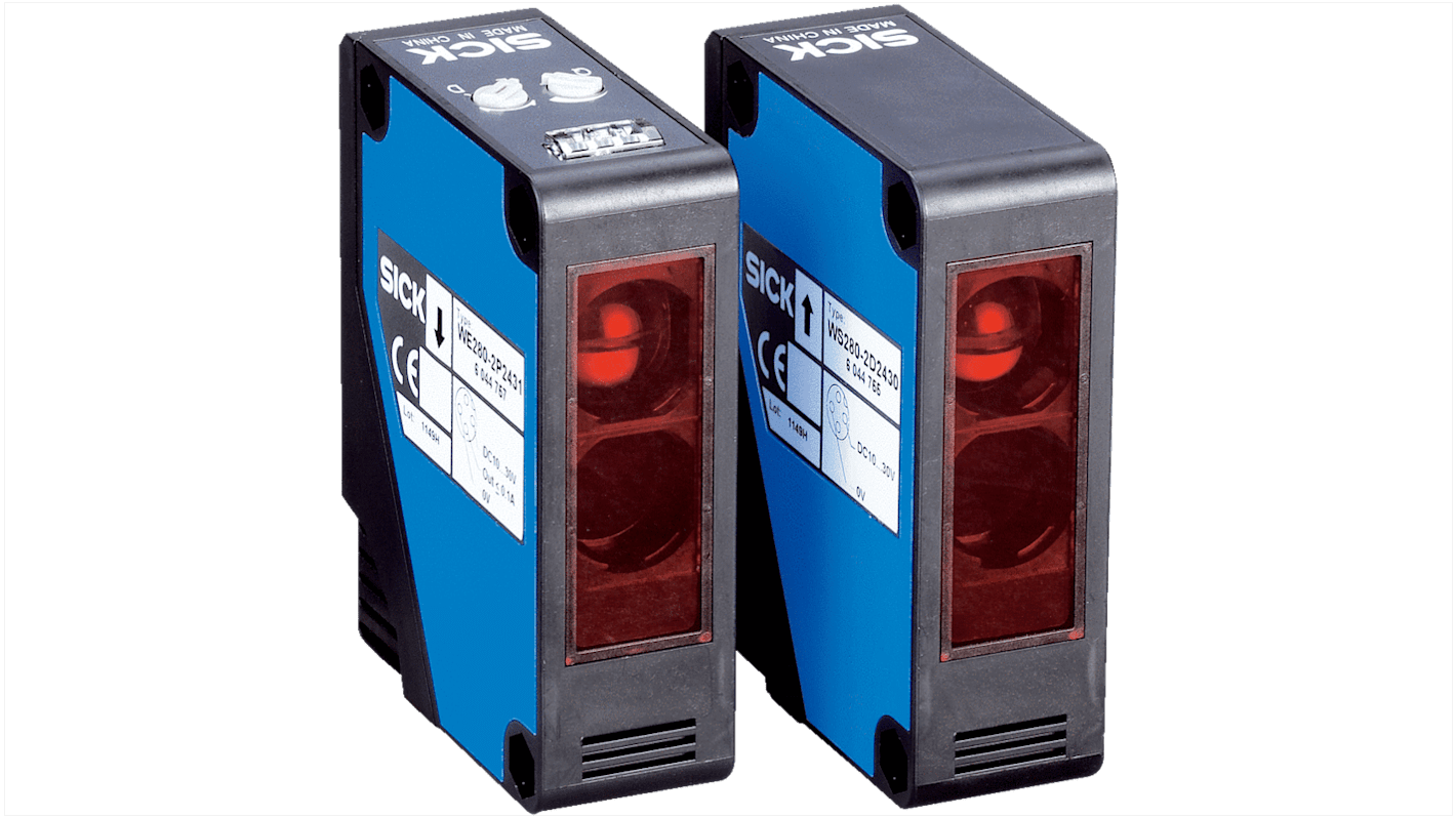 Rs-Online Sensore fotoelettrico Rettangolare SICK a fascio diretto rilevamento 0 → 60 m. uscita Commutazione luce/buio