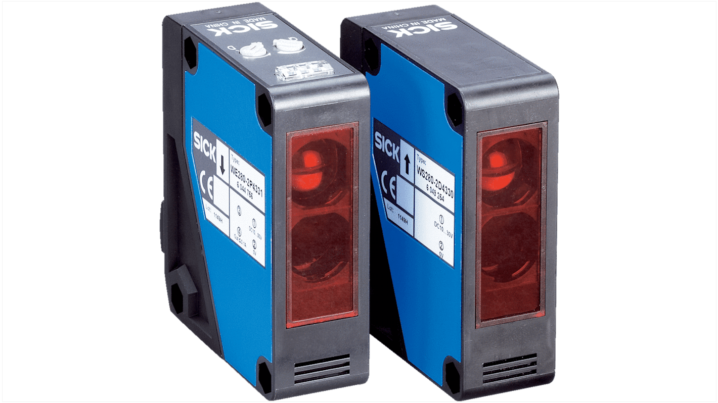 Rs-Online Sensore fotoelettrico Rettangolare SICK a fascio diretto rilevamento 0 → 60 m. uscita Commutazione luce/buio