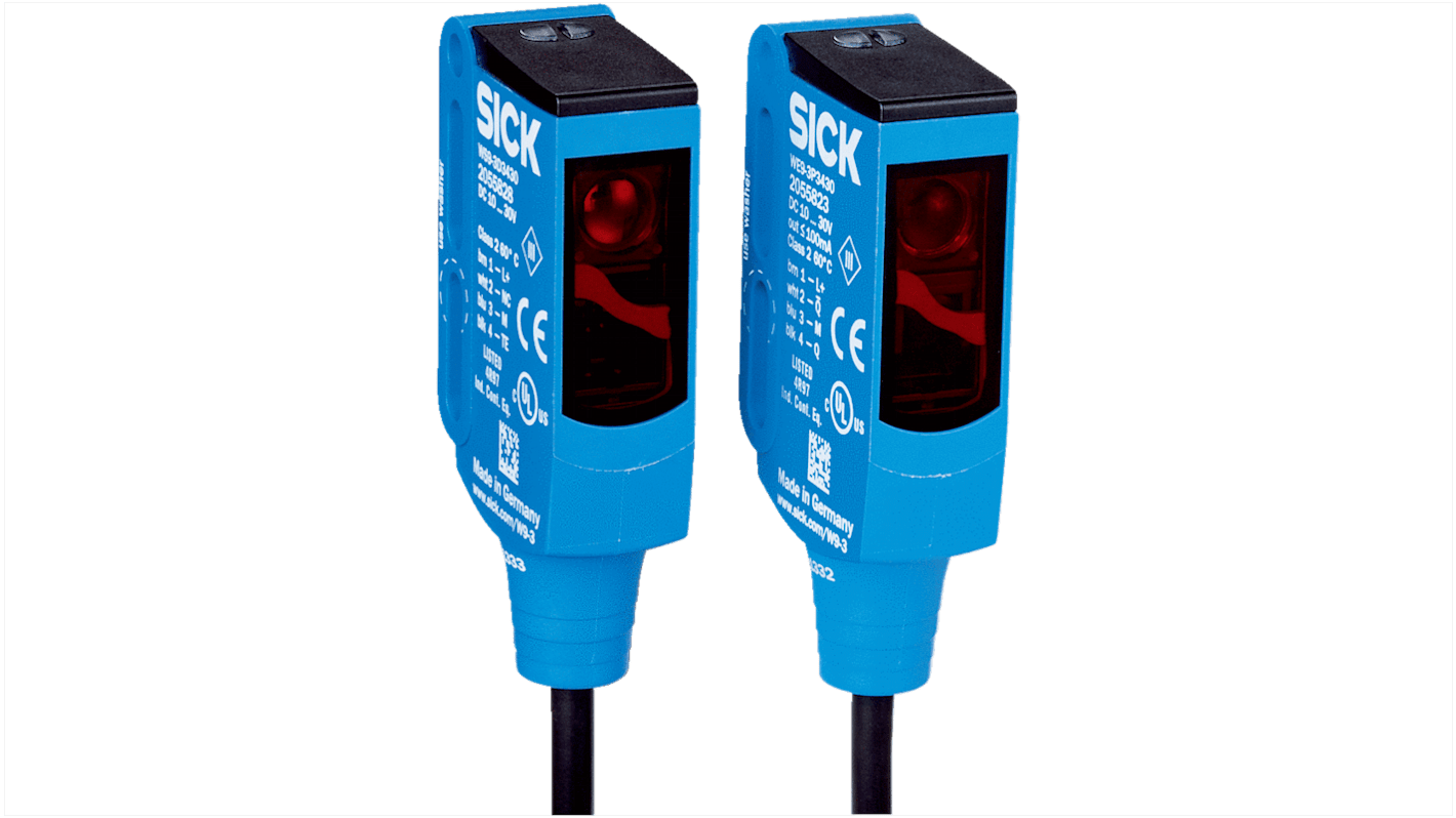 Rs-Online Sensore fotoelettrico Rettangolare SICK a fascio diretto rilevamento 10 m uscita Commutazione luce/buio PNP