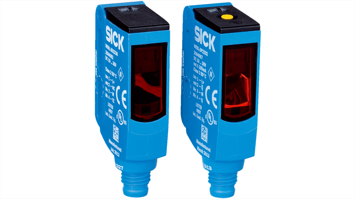 Rs-Online Sensore fotoelettrico Rettangolare SICK a fascio diretto rilevamento 0 → 60 m. uscita Commutazione luce/buio