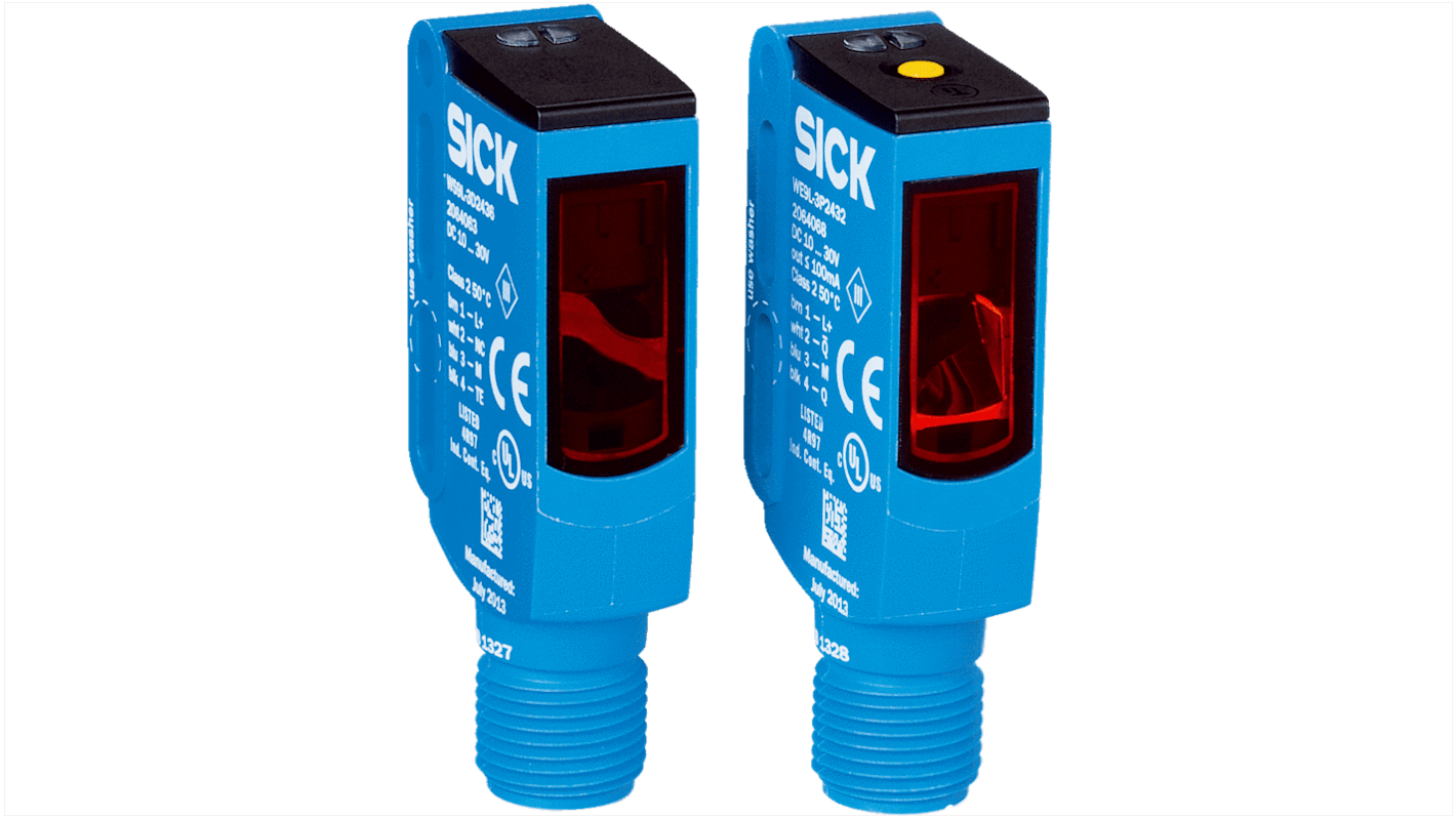 Rs-Online Sensore fotoelettrico Rettangolare SICK a fascio diretto rilevamento 0 → 60 m. uscita Commutazione luce/buio