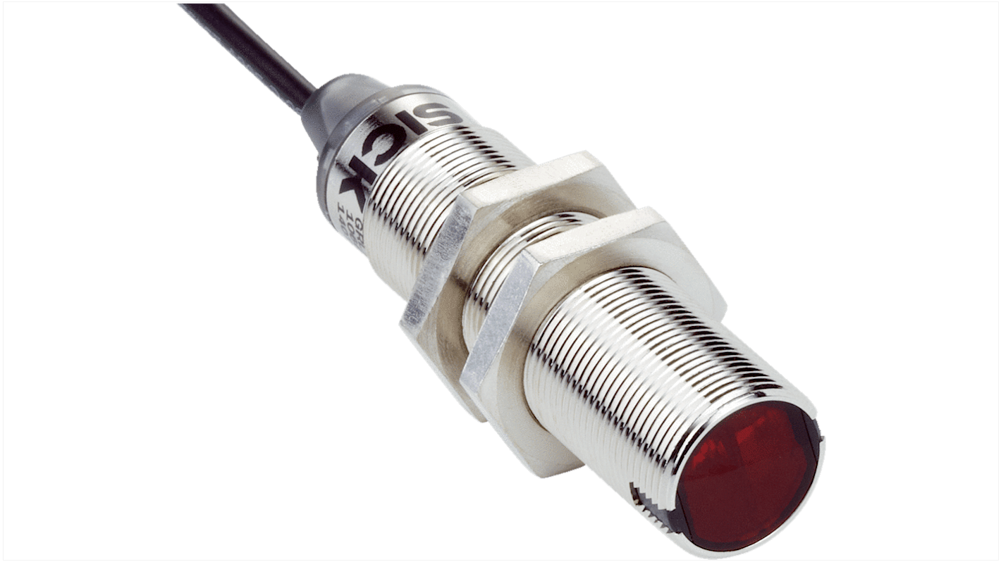 Rs-Online Sensore fotoelettrico Cilindrico SICK rilevamento 3 mm → 350 mm uscita Commutazione luce/buio PNP
