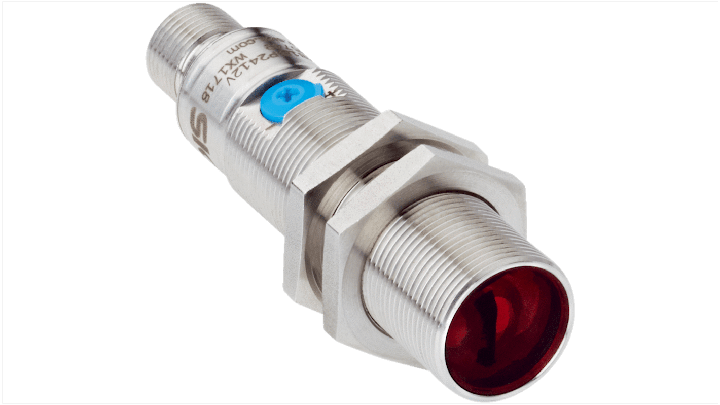 Rs-Online Sensore fotoelettrico Cilindrico SICK rilevamento 5 mm → 1 m. uscita Commutazione luce/buio PNP