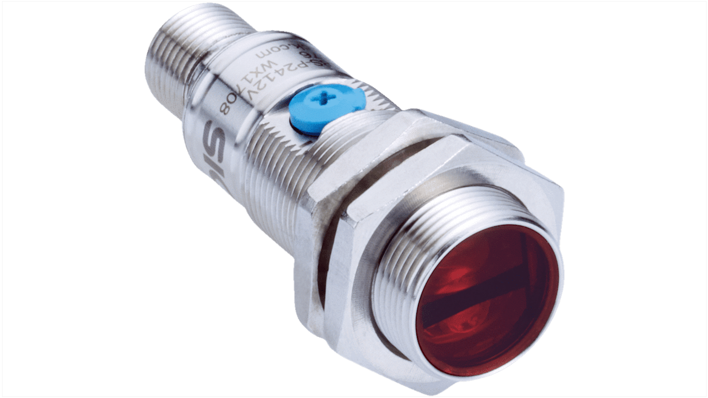 Rs-Online Sensore fotoelettrico Cilindrico SICK rilevamento 5 mm → 550 mm uscita Commutazione luce/buio PNP