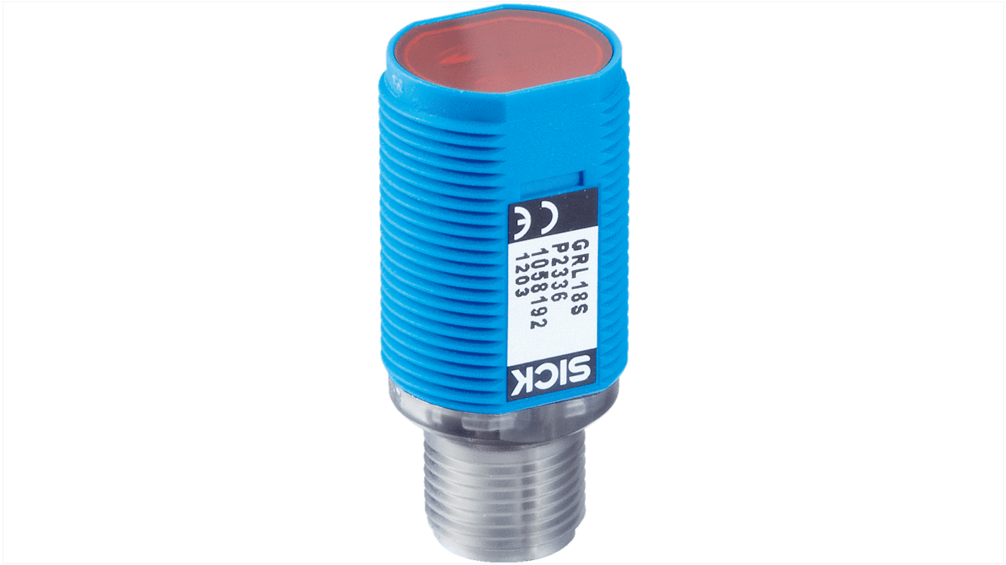 Rs-Online Sensore fotoelettrico Cilindrico SICK rilevamento 5 mm → 1 m. uscita Commutazione luce/buio PNP