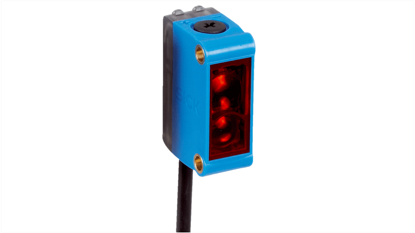 Rs-Online Sensore fotoelettrico Rettangolare SICK rilevamento 250 mm → 300 mm uscita Commutazione luce/buio NPN