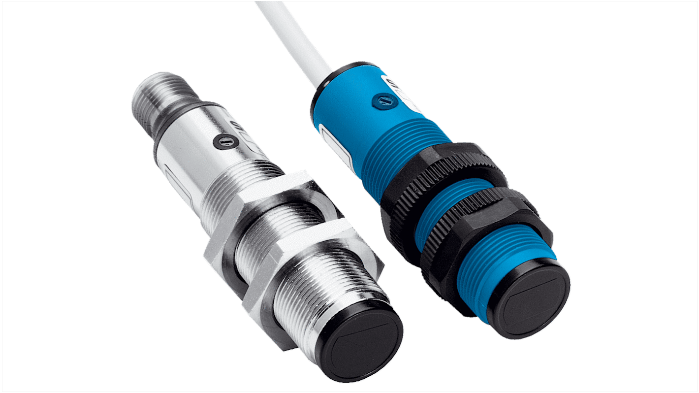 Rs-Online Sensore fotoelettrico Cilindrico SICK rilevamento 3 mm → 200 mm uscita Commutazione luce/buio PNP