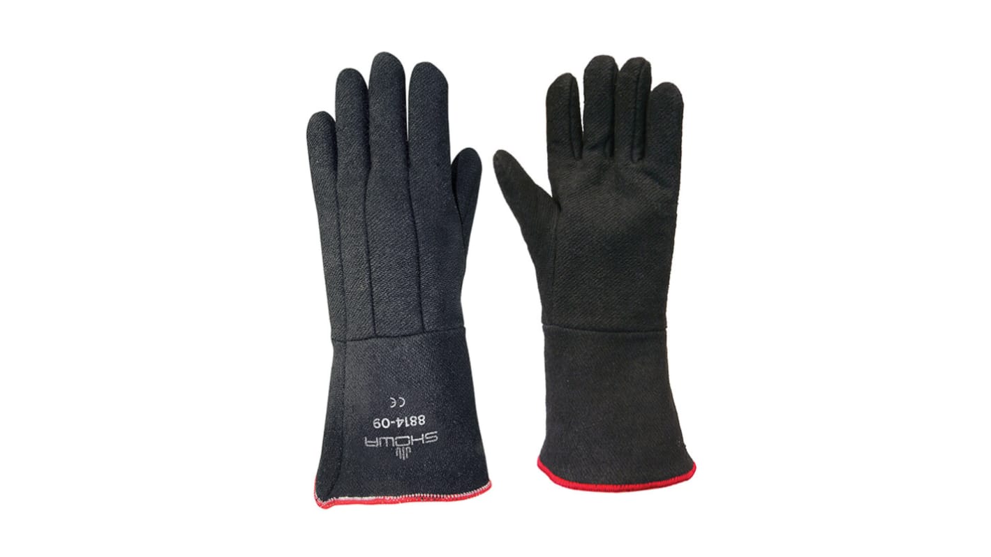 Showa 8814 Black Neoprene Heat Resistant Gloves, Size 9, Neoprene Coating