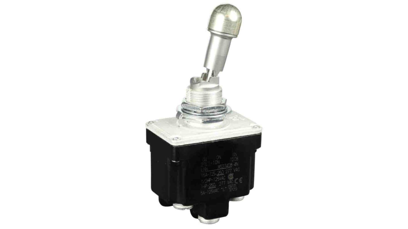 Honeywell 钮子开关, 双刀双掷, 20 A, 衬套安装, 螺丝端子