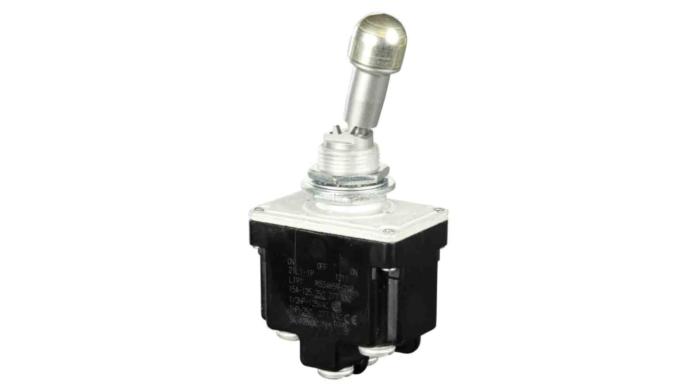 Honeywell 钮子开关, 双刀双掷, 20 A, 衬套安装, 螺丝端子