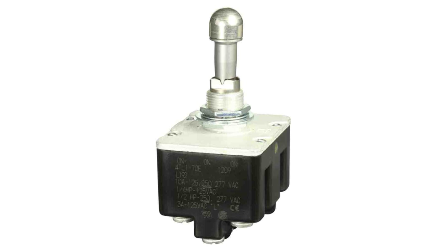Honeywell 钮子开关, 四刀双掷, 开-开-开操作, 20 A, 衬套安装, 螺丝端子