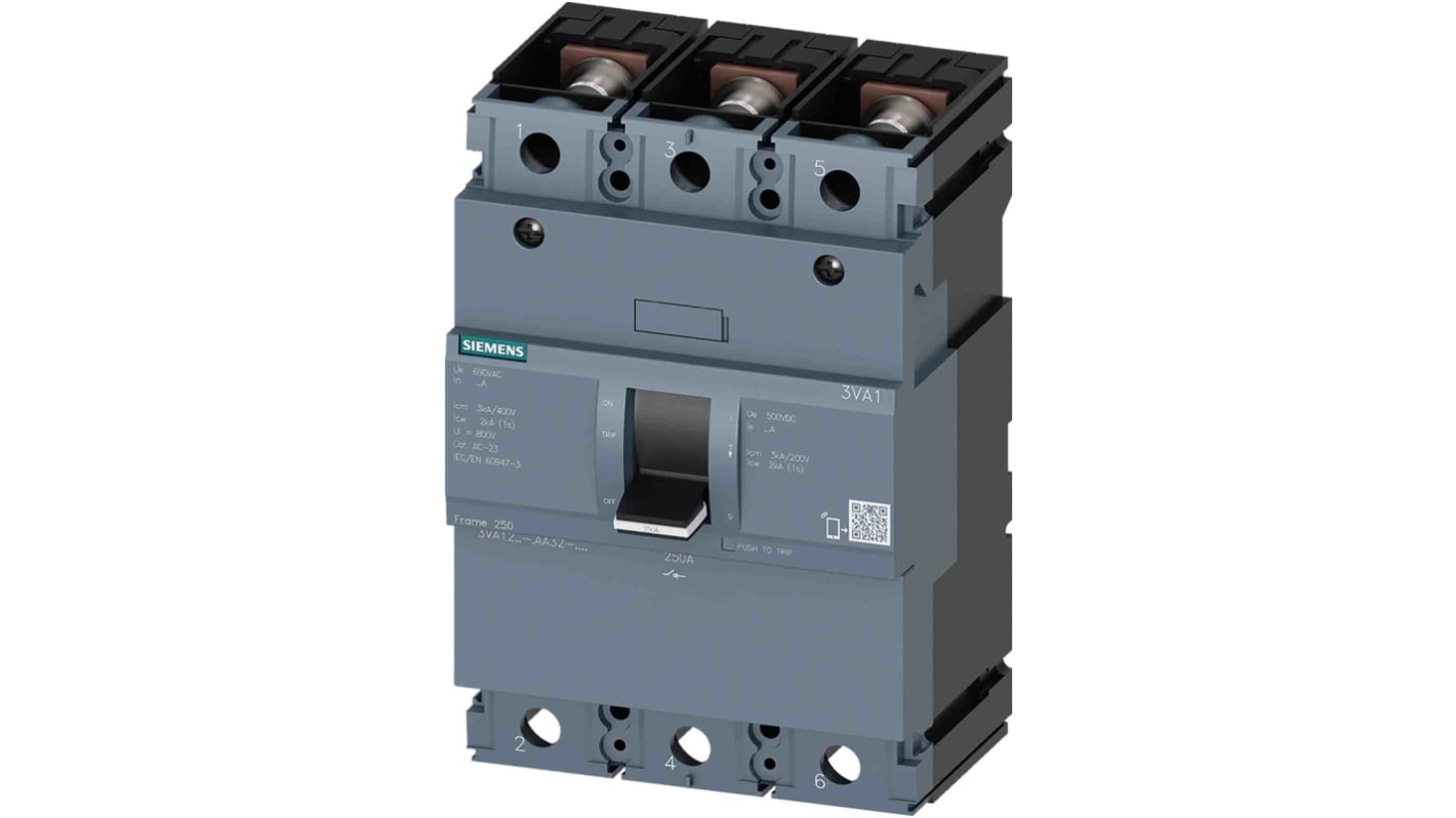 Interruptor seccionador, 3P, Corriente 250A, IP40 3VA1225-1AA32-0AA0 SENTRON