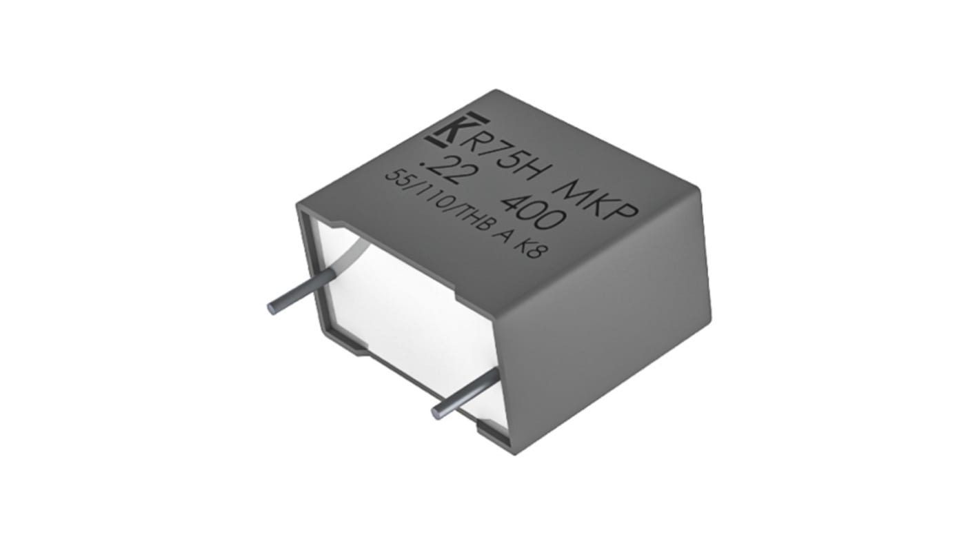 KEMET R75 Polypropylene Capacitor PP, 160V dc, 5%, 1μF, Through Hole