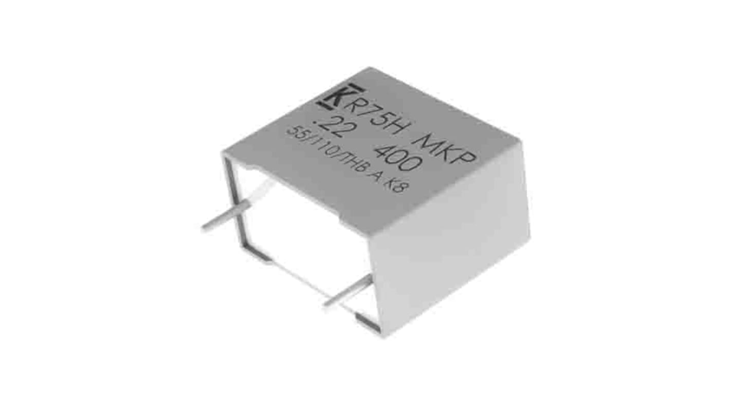 KEMET R75 Polypropylene Capacitor PP, 2kV dc, 5%, 22nF, Through Hole