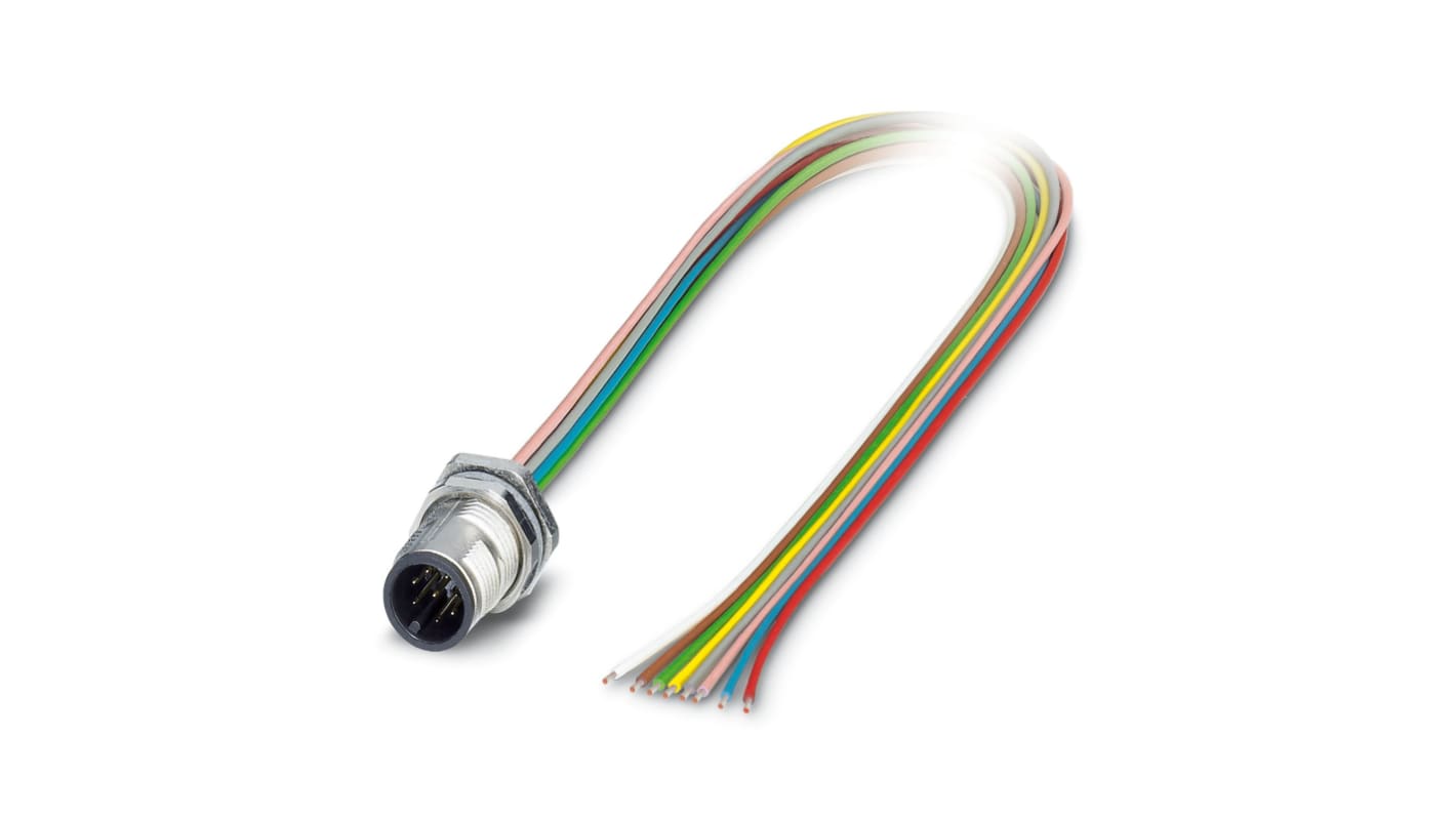 Phoenix Contact Circular Connector, 8 Contacts, Panel Mount, M12 Connector, Plug, Male, IP65, IP67, SACC Series