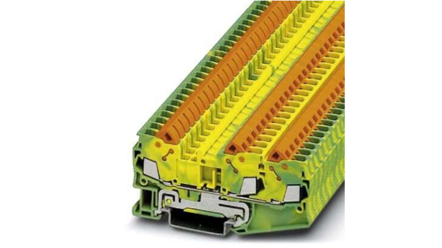 Bloc de mise à la terre 3 voies , raccordement Connexion rapide, 20 - 14 AWG, Vert/Jaune