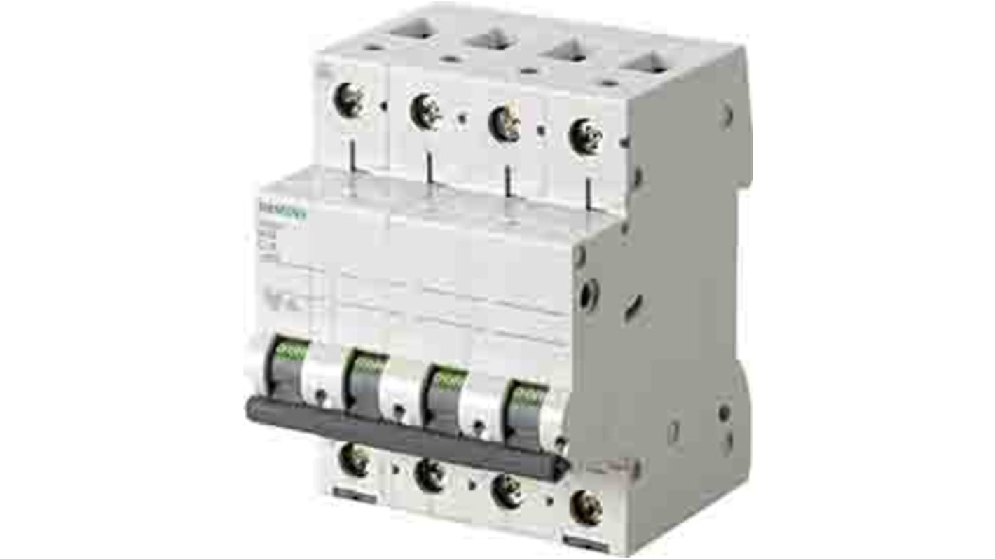 Siemens SENTRON 5SL6 MCB, 3P+N, 6A Curve C, 400V AC, 72V DC