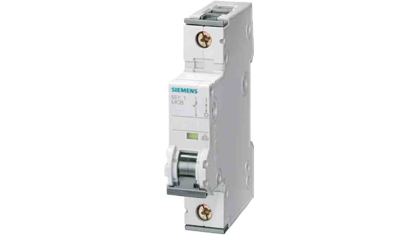 Siemens SENTRON 5SY4 MCB, 1P, 500mA Curve D, 400V AC, 72V DC, 5 kA Breaking Capacity