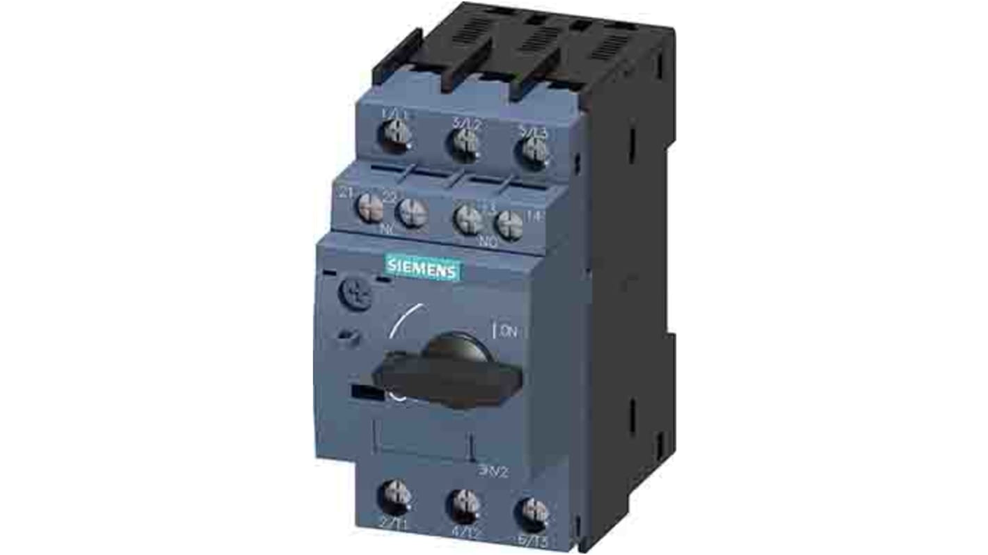 Siemens SIRIUS Thermal Circuit Breaker - 3RV2 3 Pole 400V ac Voltage Rating, 6.3A Current Rating