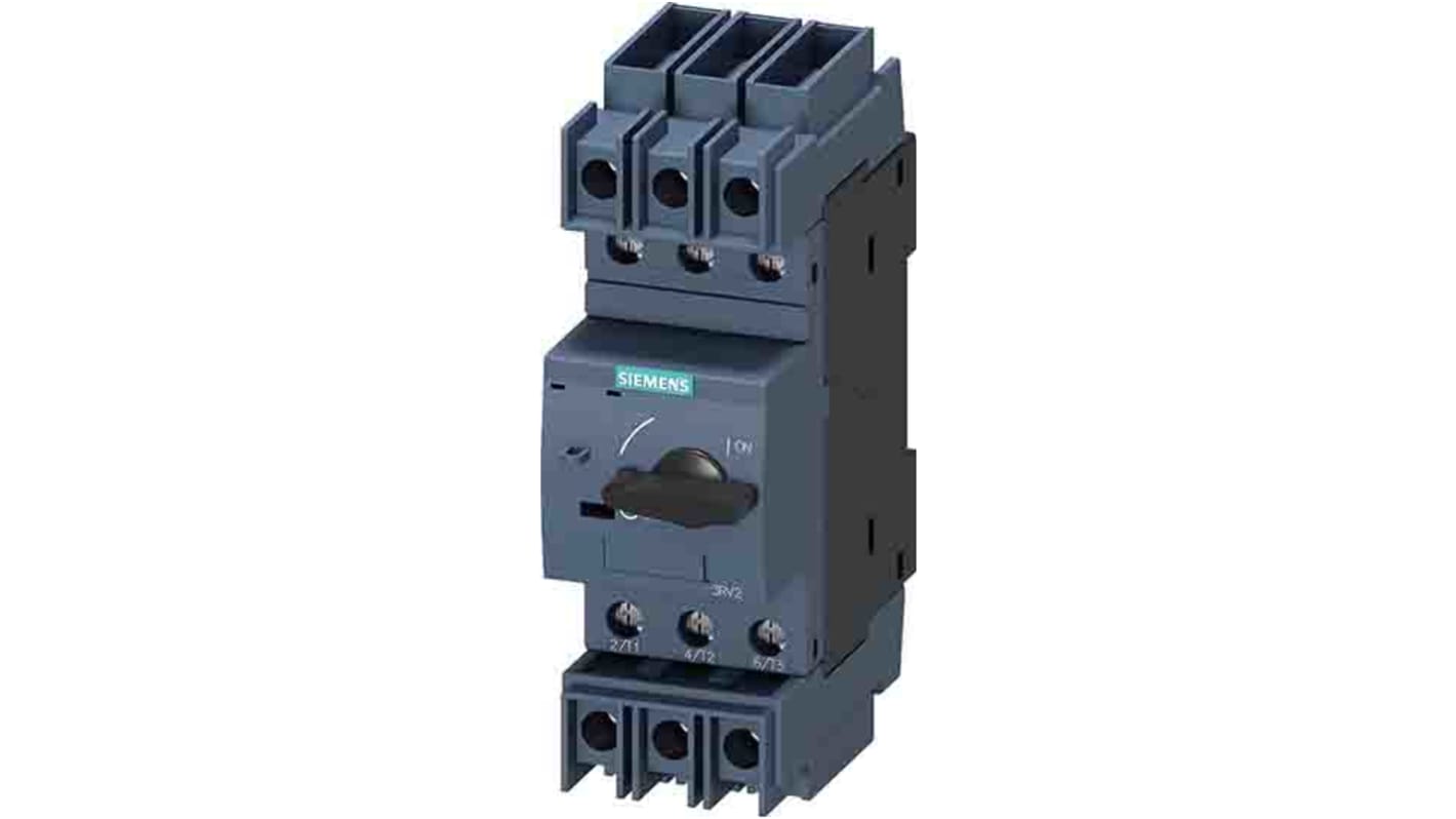 Siemens SIRIUS Thermal Circuit Breaker - 3RV2 3 Pole 400V ac Voltage Rating, 500mA Current Rating