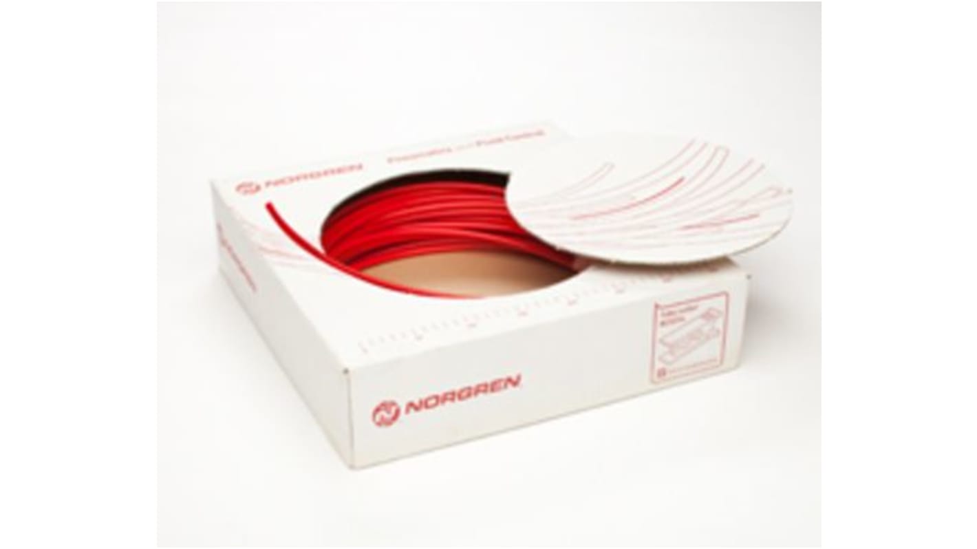 Tubo per aria compressa Norgren in Plastica, Ø int. 4mm, Ø est. 6mm, lungh. 25m, col. Rosso