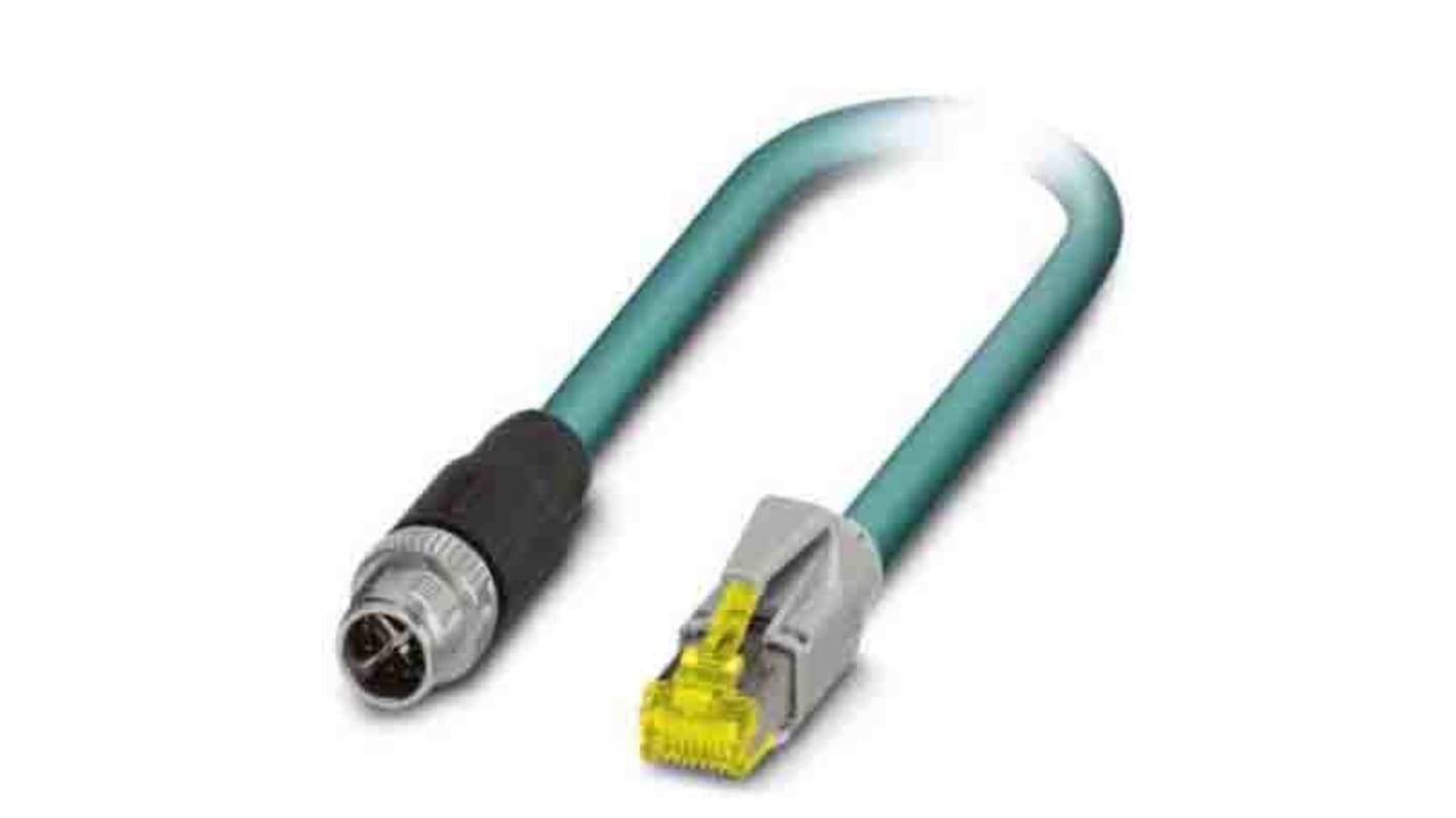 Cable Ethernet Cat6a Phoenix Contact de color Azul, long. 500mm, funda de Poliuretano (PUR)